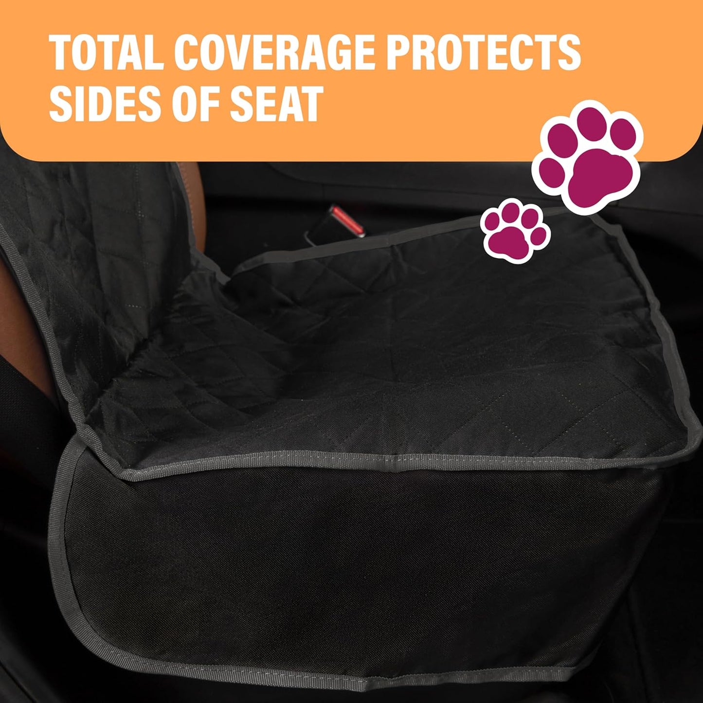 Waterproof Dog Car Seat Cover - Universal Front Seat Protector for SUVs, Trucks, and Sedans - Beige Pet Safety and Comfort Travel System