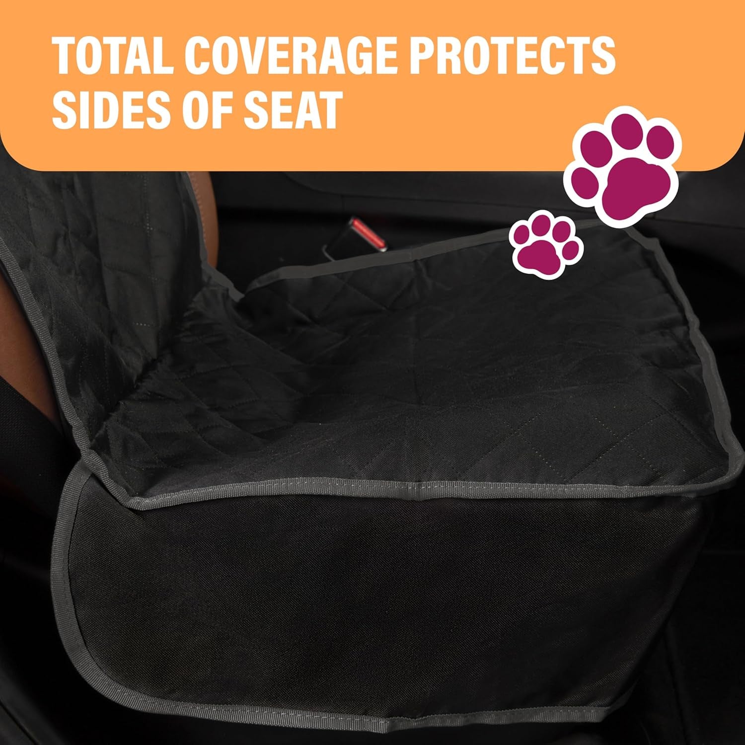 Waterproof Dog Car Seat Cover - Universal Front Seat Protector for SUVs, Trucks, and Sedans - Beige Pet Safety and Comfort Travel System