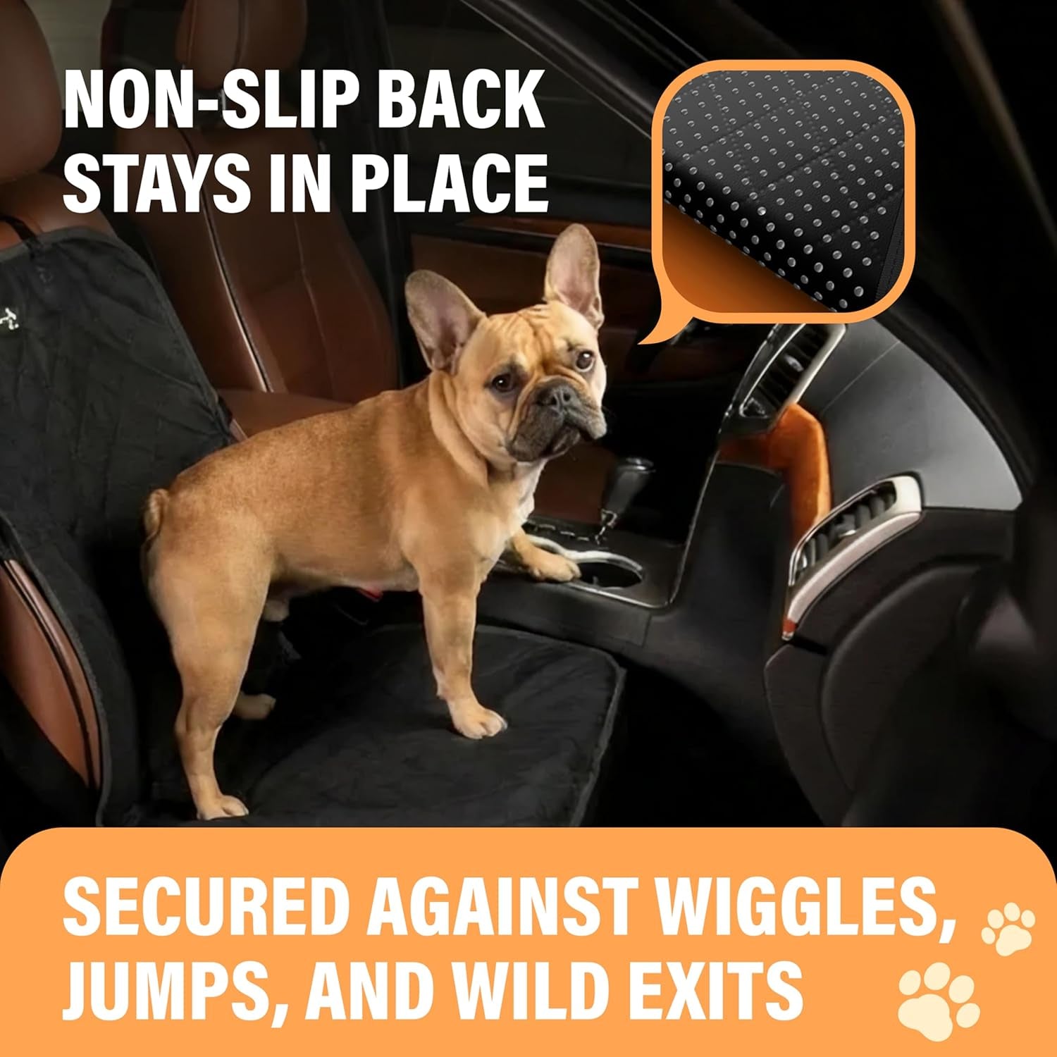Waterproof Dog Car Seat Cover - Universal Front Seat Protector for SUVs, Trucks, and Sedans - Beige Pet Safety and Comfort Travel System